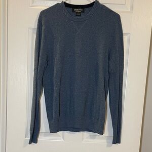 Claiborne Men's Heathered Blue Crewneck Sweater
